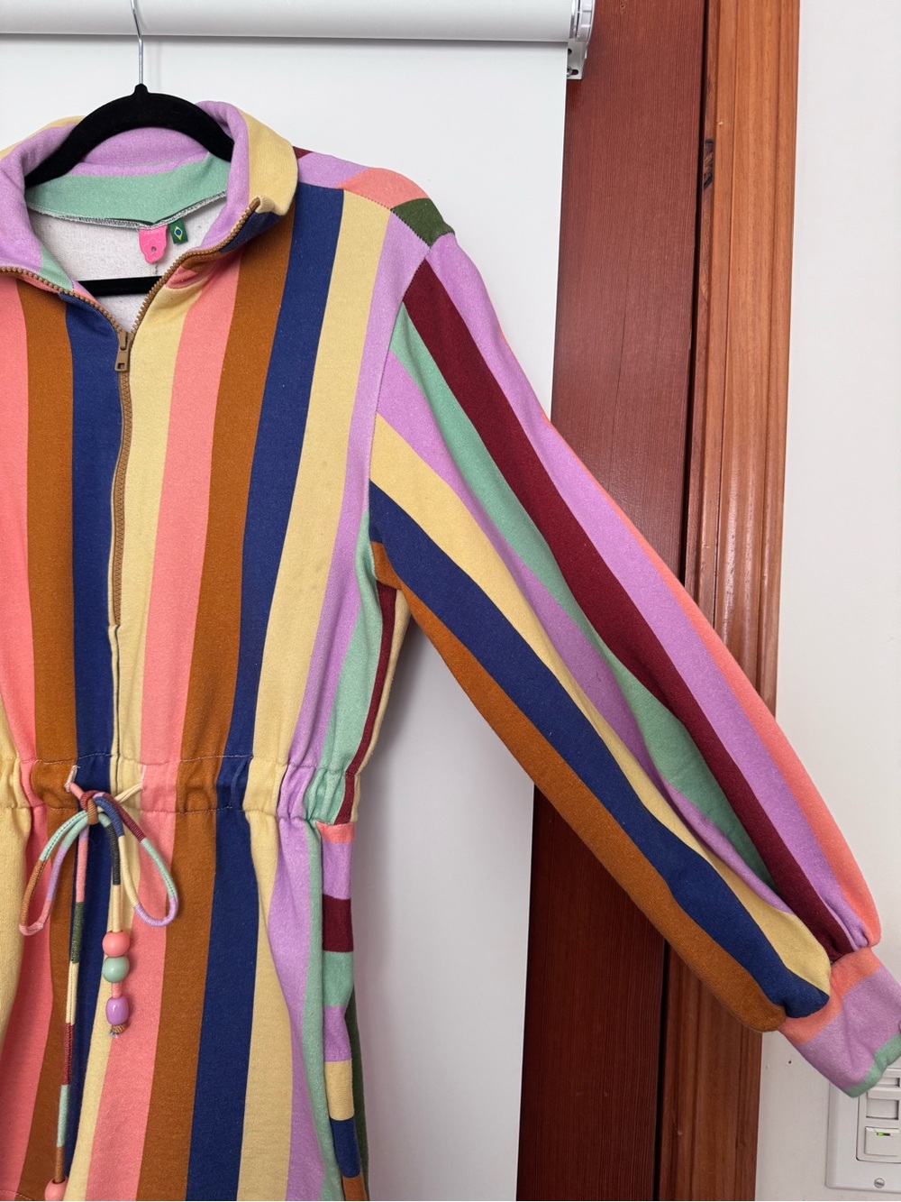FARM Rio Multicolor Striped Jumpsuit Romper with Drawstring - Picture 2 of 5